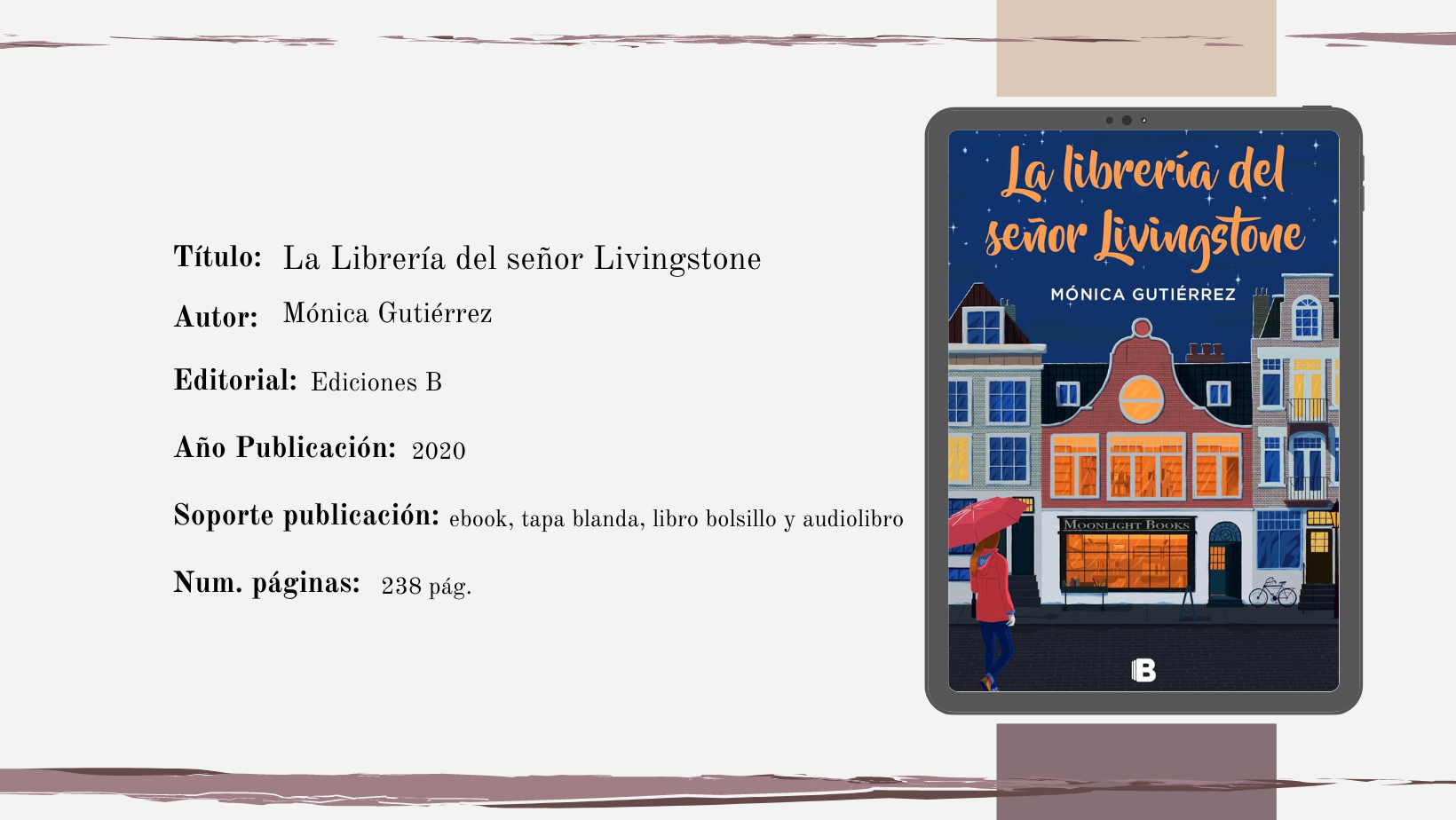 «La librería del señor Livingstone» by Mónica Gutiérrez.